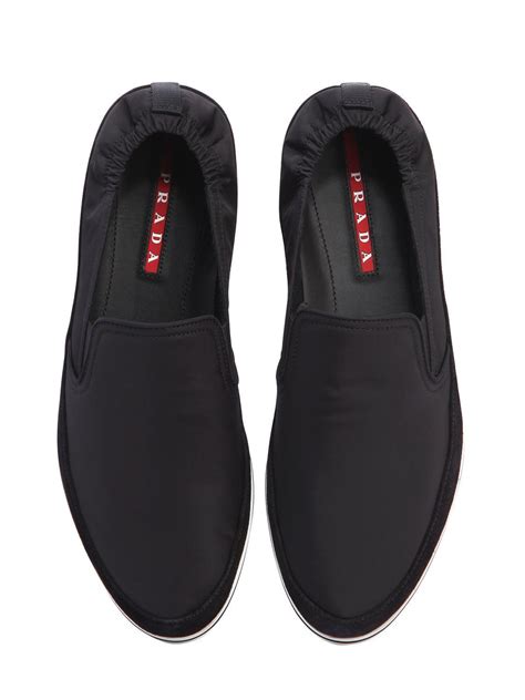 mens black prada high top sneakers|prada men's slip on sneakers.